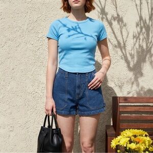 Wild Fable Y2K Denim Shorts Women’s Size 6 High Rise Cargo Utility Blue Festival